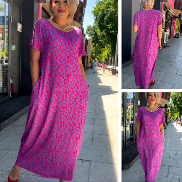Romilda | Abito Estivo alla Moda con Stampa Floreale e Vestibilità Comoda