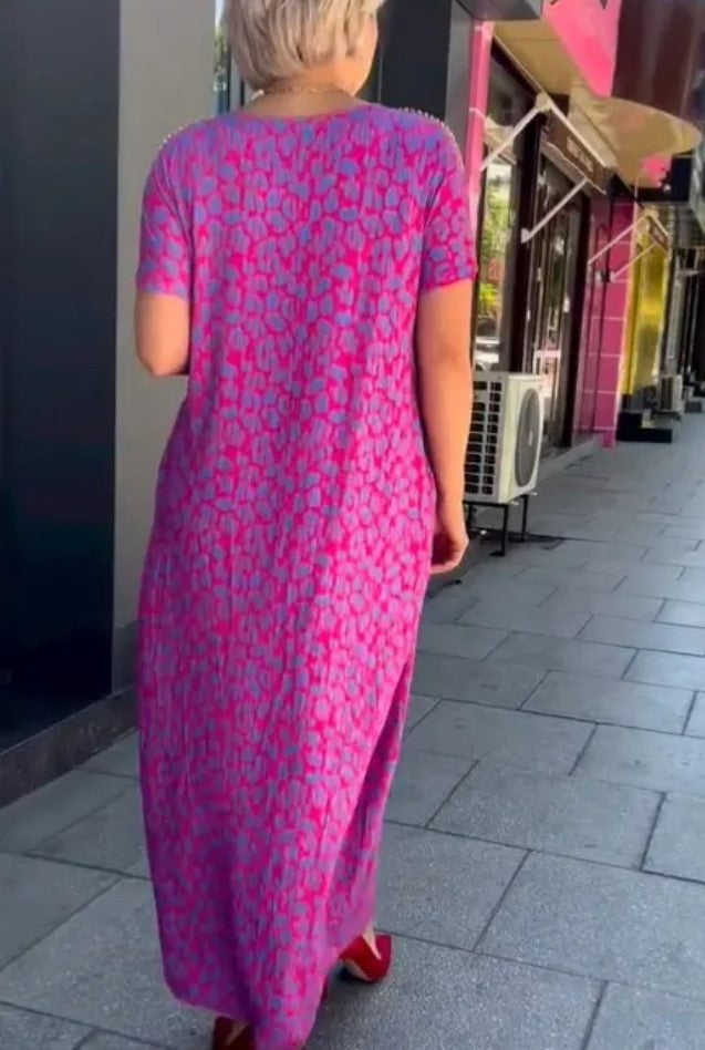 Romilda | Abito Estivo alla Moda con Stampa Floreale e Vestibilità Comoda