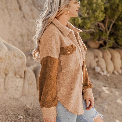 Liora | Cappotto Donna Autunnale Mezza Lunghezza con Finiture Contrastanti