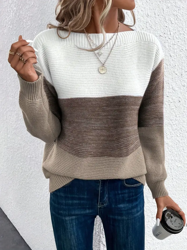 CALISTA | ELEGANTE MAGLIONE A MANICHE LUNGHE CON SPALLE SCESE