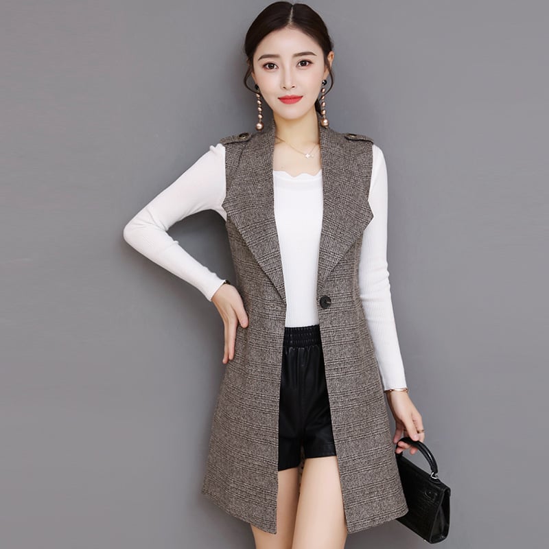 Claudia | Gilet Blazer Lungo Senza Maniche