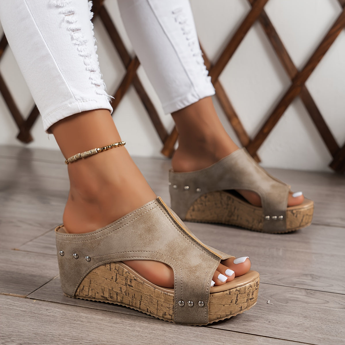 Beatrice | Sandali con Zeppa e Cinturino dallo Stile Femminile