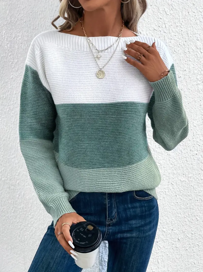 CALISTA | ELEGANTE MAGLIONE A MANICHE LUNGHE CON SPALLE SCESE