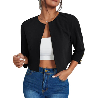 Beatrice | Giacca Bomber Slim Con Bottoni E Maniche 3/4