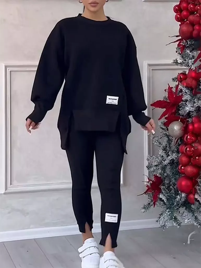 Pia | Completo Donna Felpa Oversize & Leggings in Cotone