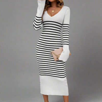 Vittoria | Vestito a Maglia Premium con Scollo a V per Ogni Occasione