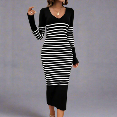 Vittoria | Vestito a Maglia Premium con Scollo a V per Ogni Occasione