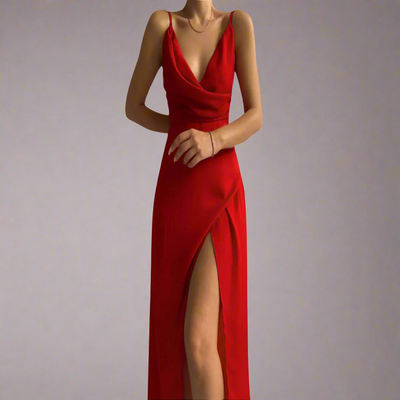 Stefania | Abito da Festa Elegante con Scollo in Tessuto Premium