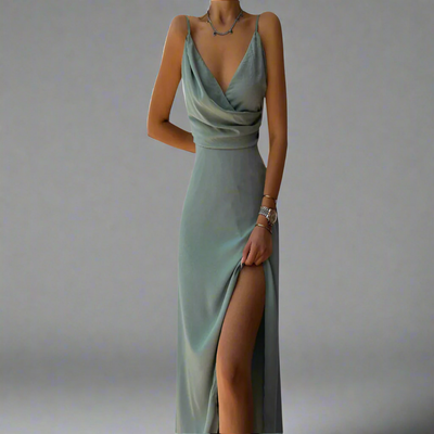 Stefania | Abito da Festa Elegante con Scollo in Tessuto Premium