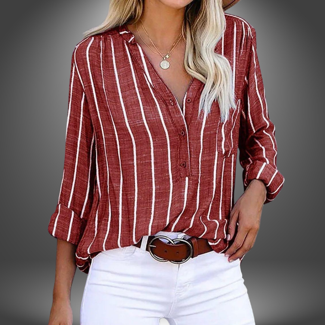 Giana | Blusa Artigianale a Righe Elegante