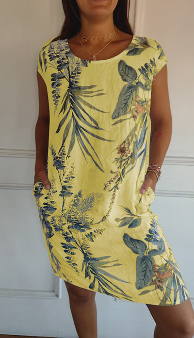 Bertilla | Abito Casual con Stampa Floreale e Tasche Laterali