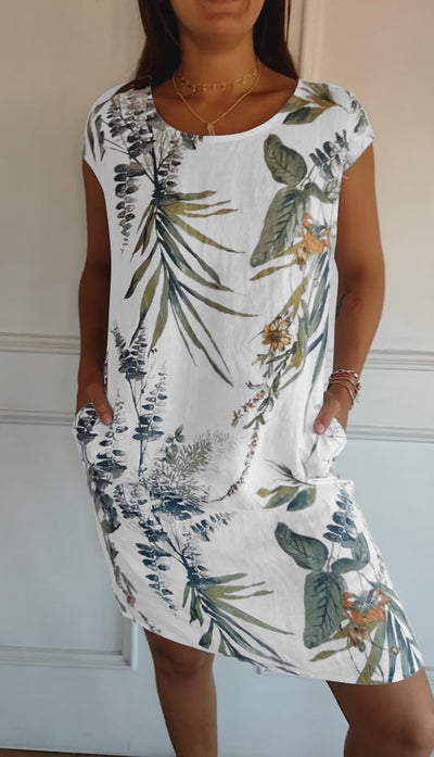 Bertilla | Abito Casual con Stampa Floreale e Tasche Laterali
