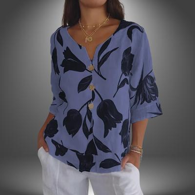 Sofia | Blusa Artigianale con Motivo Floreale Elegante