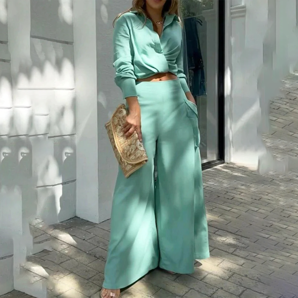 Daria | Set Elegante Con Collo A Sciarpa