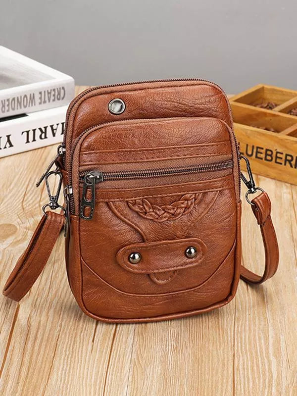 Borsa a tracolla in pelle di Vellana dall'eleganza vintage