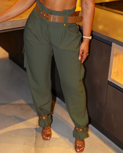 Armina | Pantaloni a Vita Alta con Tasche e Cintura Elegante