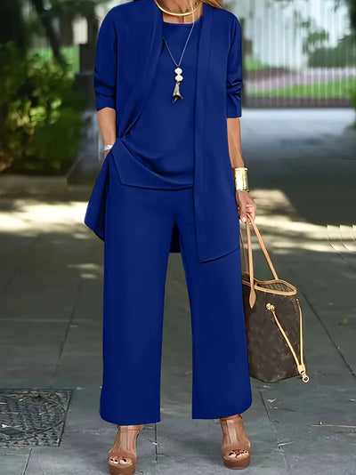 Lucy | Set Elegante 3 Pezzi con Cardigan, Top e Pantaloni per Uno Stile Completo