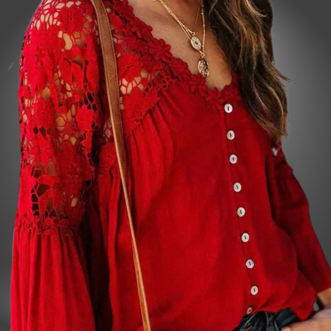 Sara | Blusa in Pizzo Floreale Elegante