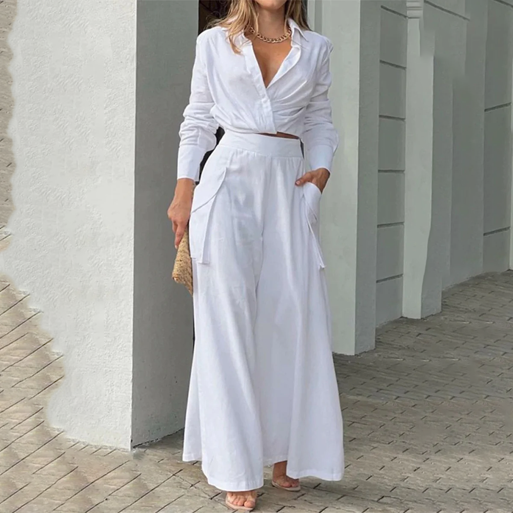 Daria | Set Elegante Con Collo A Sciarpa