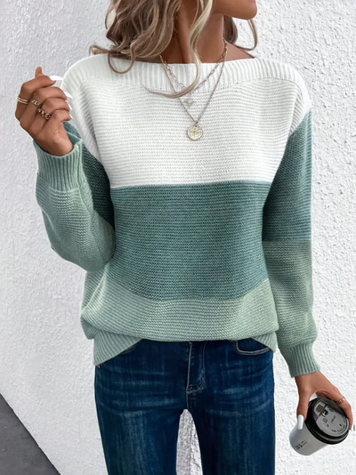 CALISTA | ELEGANTE MAGLIONE A MANICHE LUNGHE CON SPALLE SCESE