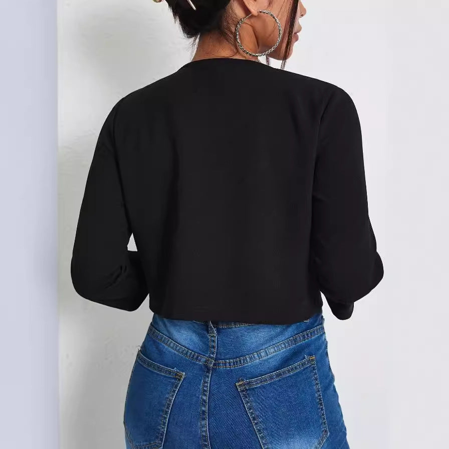 Beatrice | Giacca Bomber Slim Con Bottoni E Maniche 3/4