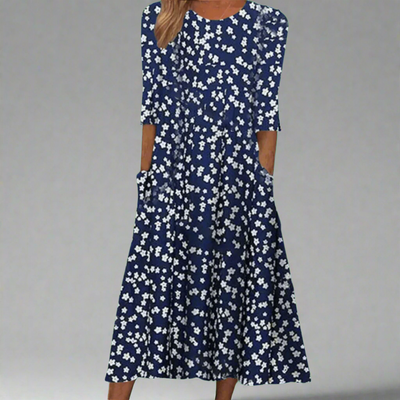 Arianna | Abito Lungo Floreale Elegante in Tessuto Premium