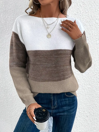 CALISTA | ELEGANTE MAGLIONE A MANICHE LUNGHE CON SPALLE SCESE