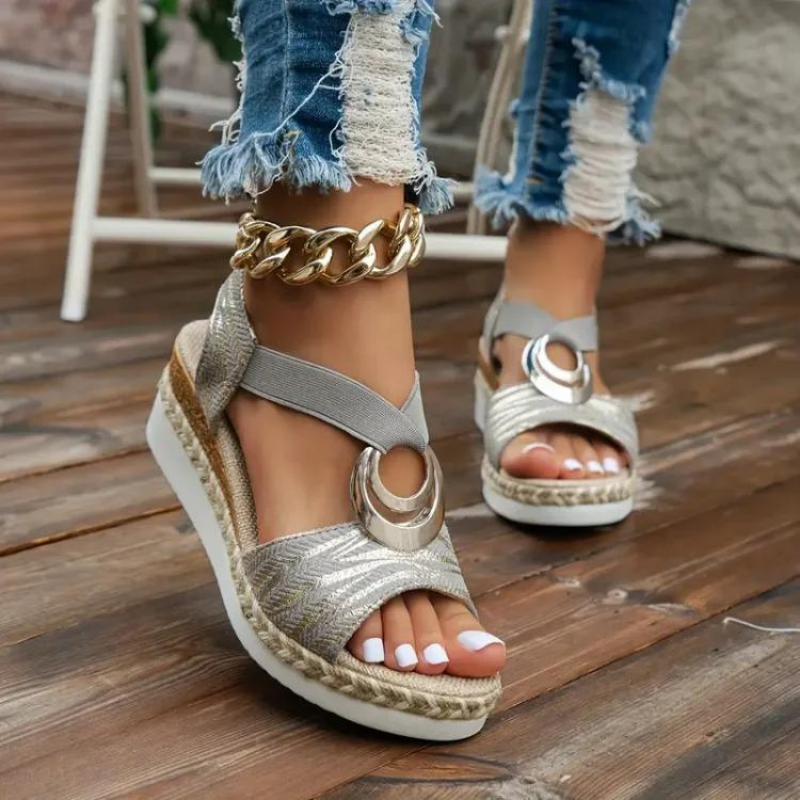 Serafina | Sandali Boho Chic da Donna con Dettaglio Circolare Raffinato