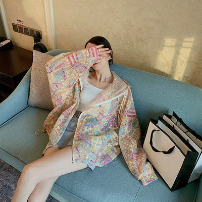 Luna | Giacca Leggera con Paillettes e Maniche a Pipistrello