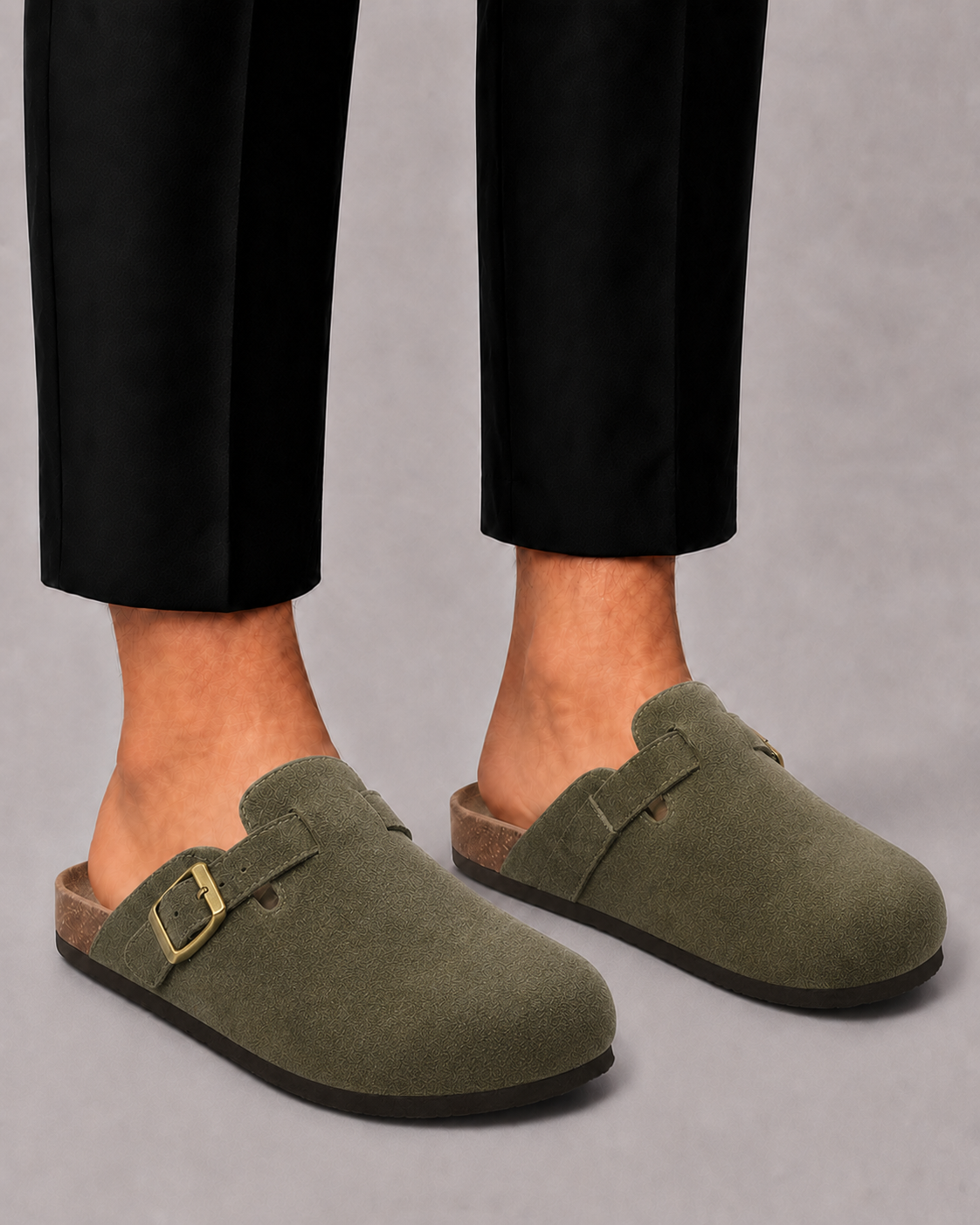 Riccardo | Clogs Uomo in Camoscio Beige dal Design Minimal
