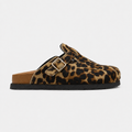 Camilla | Zoccoli Donna in Pelle Leopardata con Fibbia Regolabile