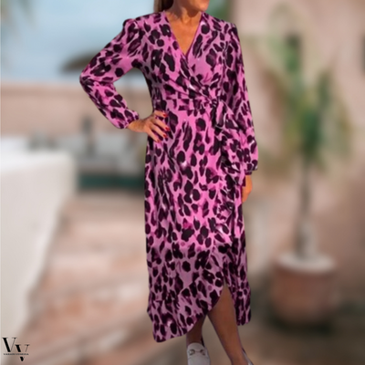 Adele | Abito Leopardato Con Scollo A V
