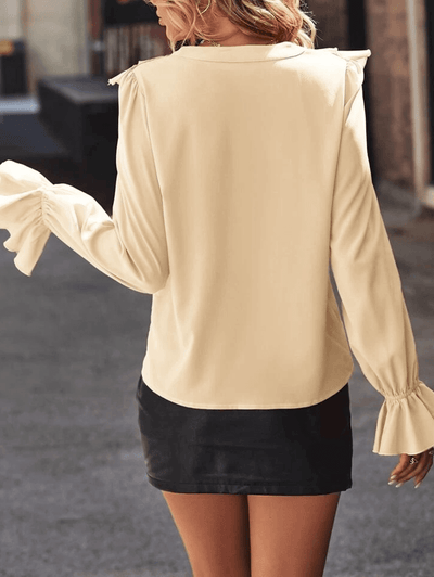 Jessica | Blusa Elegante a Maniche Lunghe con Volant
