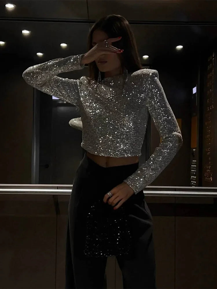 Karolin | Top Corto Elegante A Maniche Lunghe