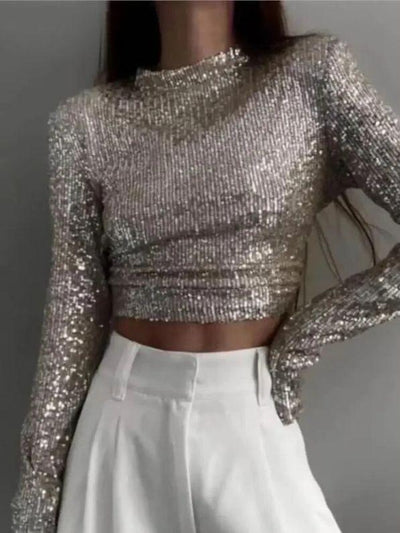 Karolin | Top Corto Elegante A Maniche Lunghe