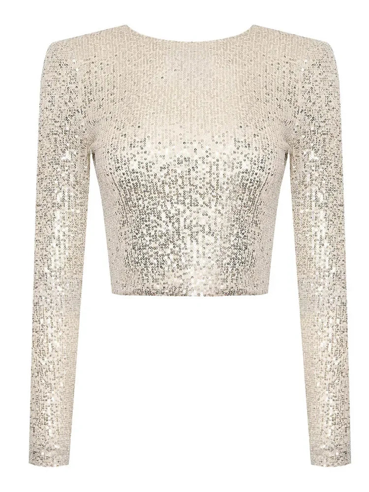 Karolin | Top Corto Elegante A Maniche Lunghe