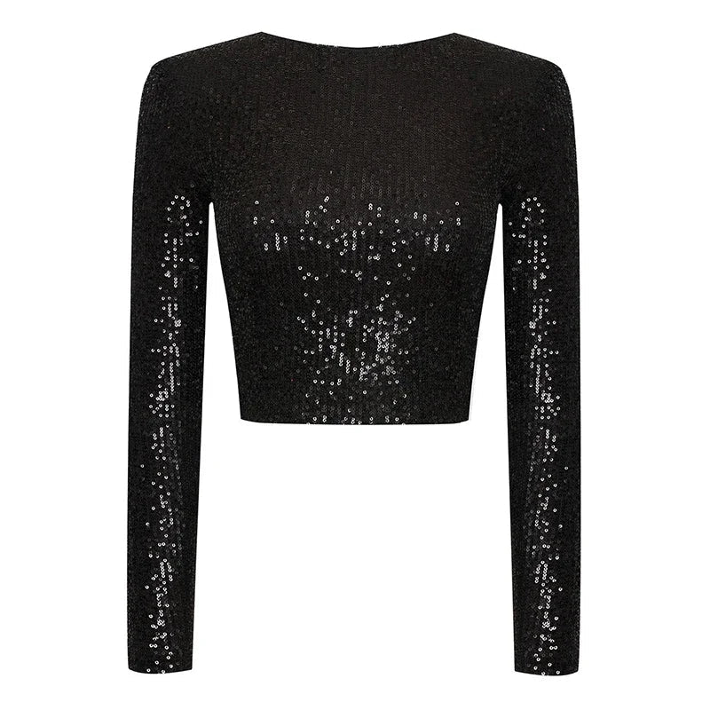 Karolin | Top Corto Elegante A Maniche Lunghe