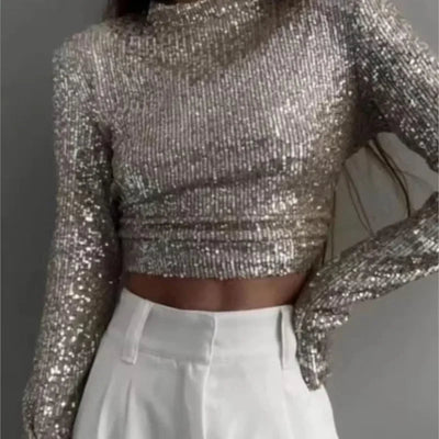 Karolin | Top Corto Elegante A Maniche Lunghe