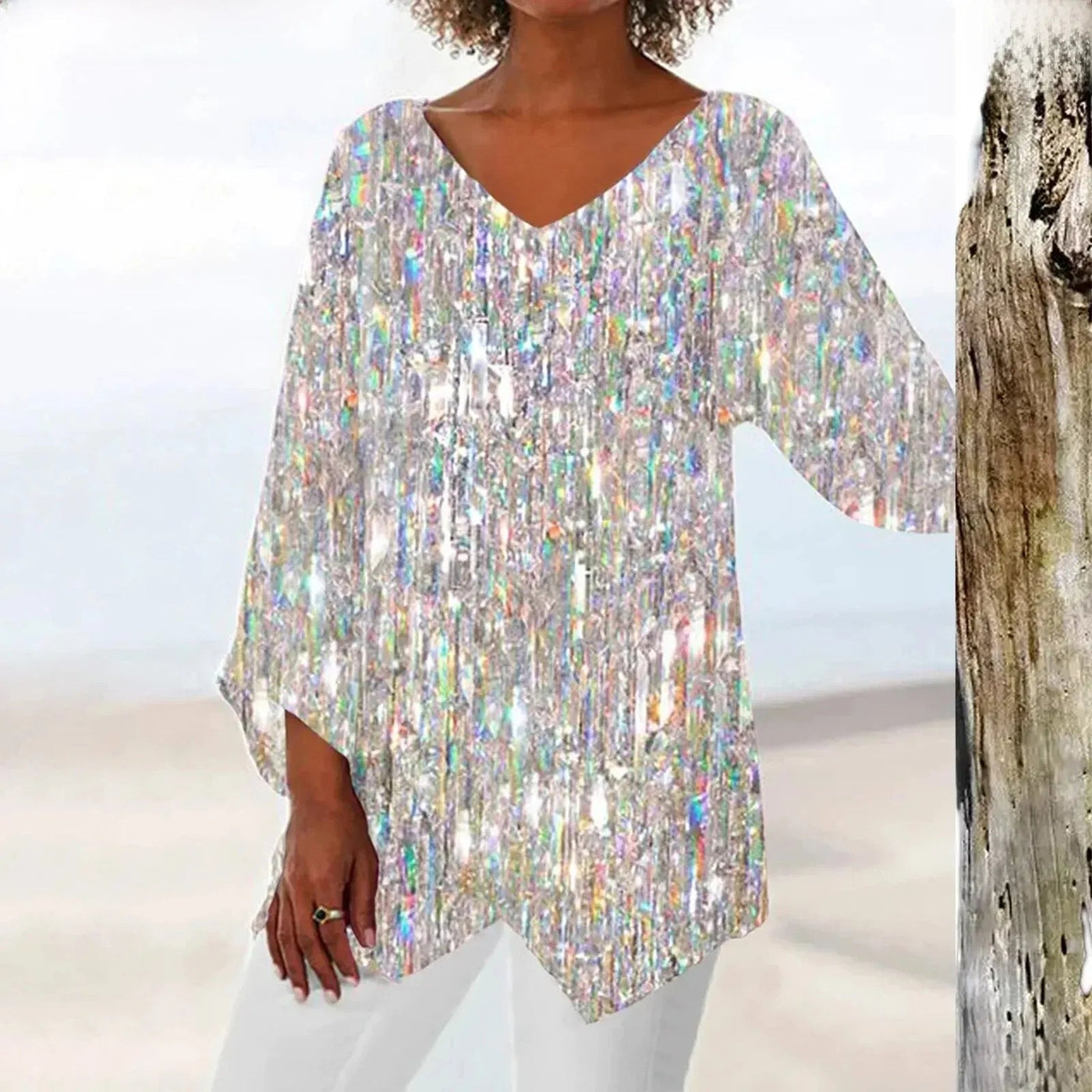 Nadine | Top Elegante Con Scollo A V