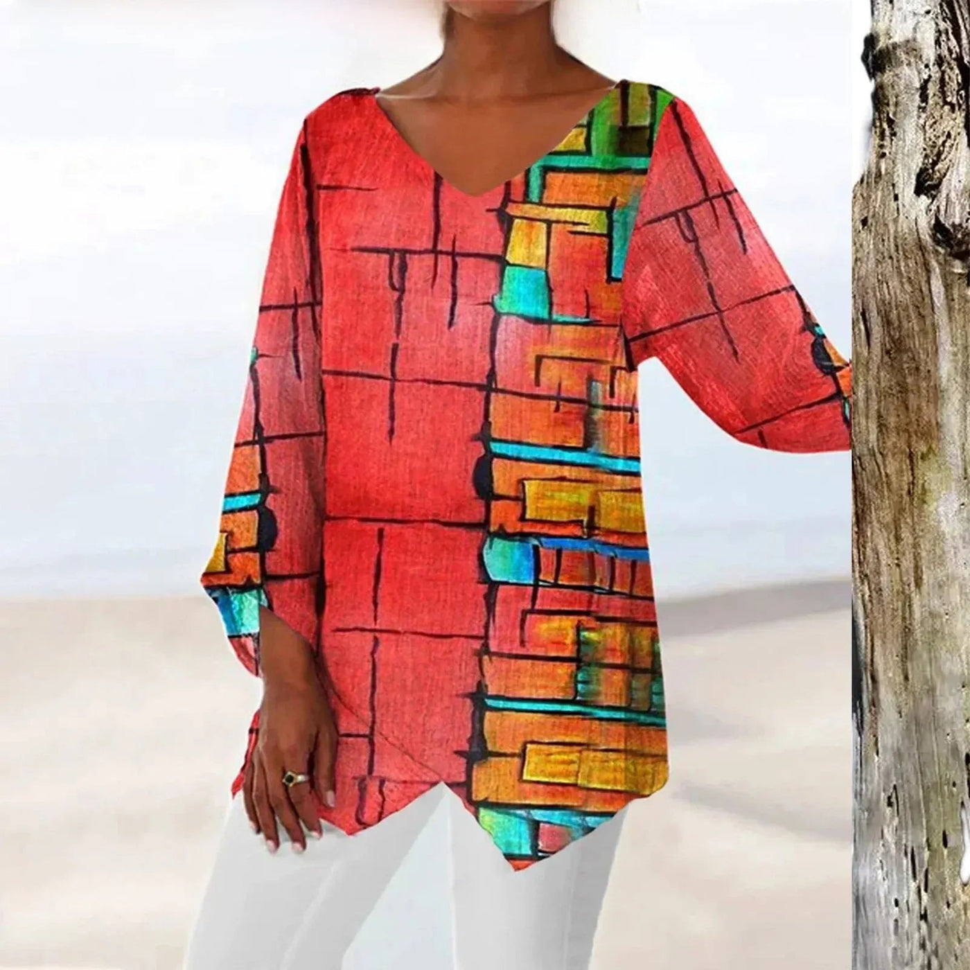 Nadine | Top Elegante Con Scollo A V