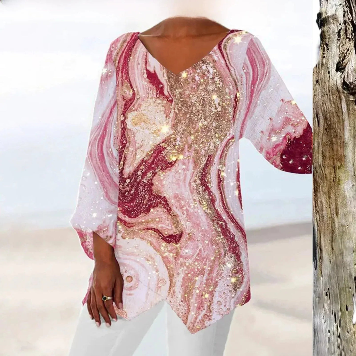 Nadine | Top Elegante Con Scollo A V