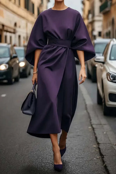 Beatrice | Abito Midi Elegante con Cintura per una Silhouette Perfetta