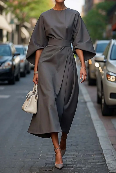Sonia | Abito Elegante con Maniche a Lanterne e Cintura