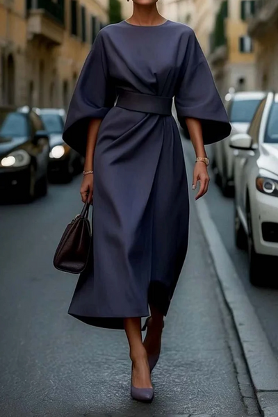 Sonia | Abito Elegante con Maniche a Lanterne e Cintura