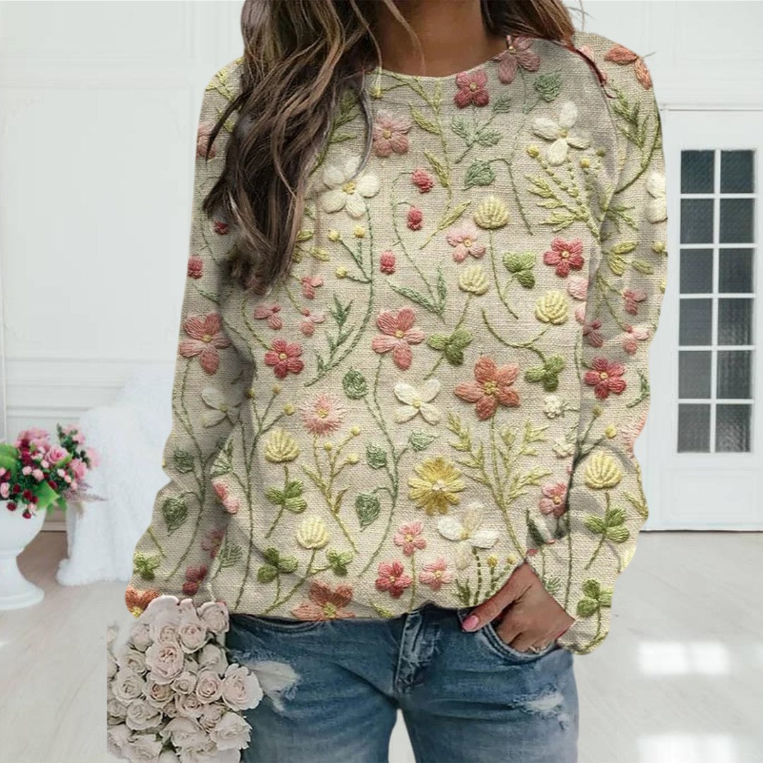 STELLA™ | MAGLIONE CON MOTIVO FLOREALE PER DONNA