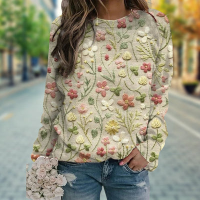 STELLA™ | MAGLIONE CON MOTIVO FLOREALE PER DONNA