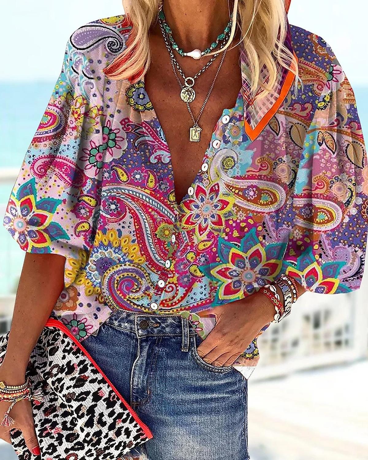 Vanessa | Blusa Boho Elegante Con Scollo A V