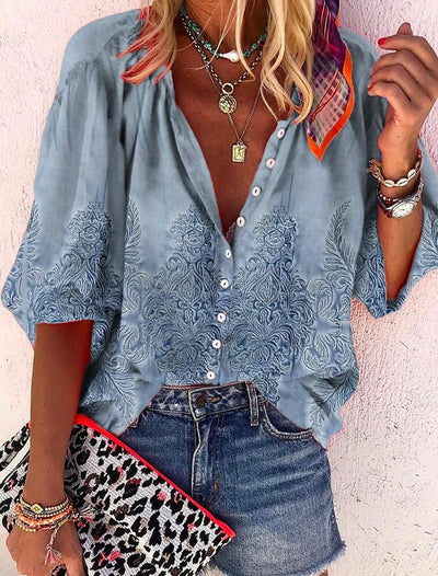 Vanessa | Blusa Boho Elegante Con Scollo A V
