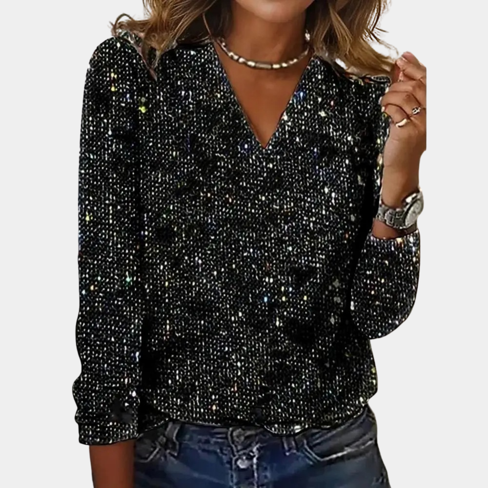 Vanessa | Top Elegante Con Scollo A V E Dettagli Glitter