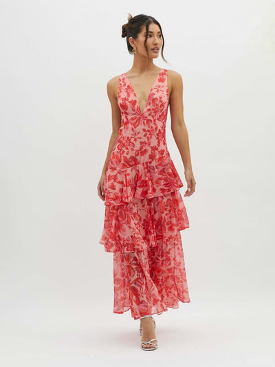 Allegra | Abito Maxi con Volant e Spalline Sottili